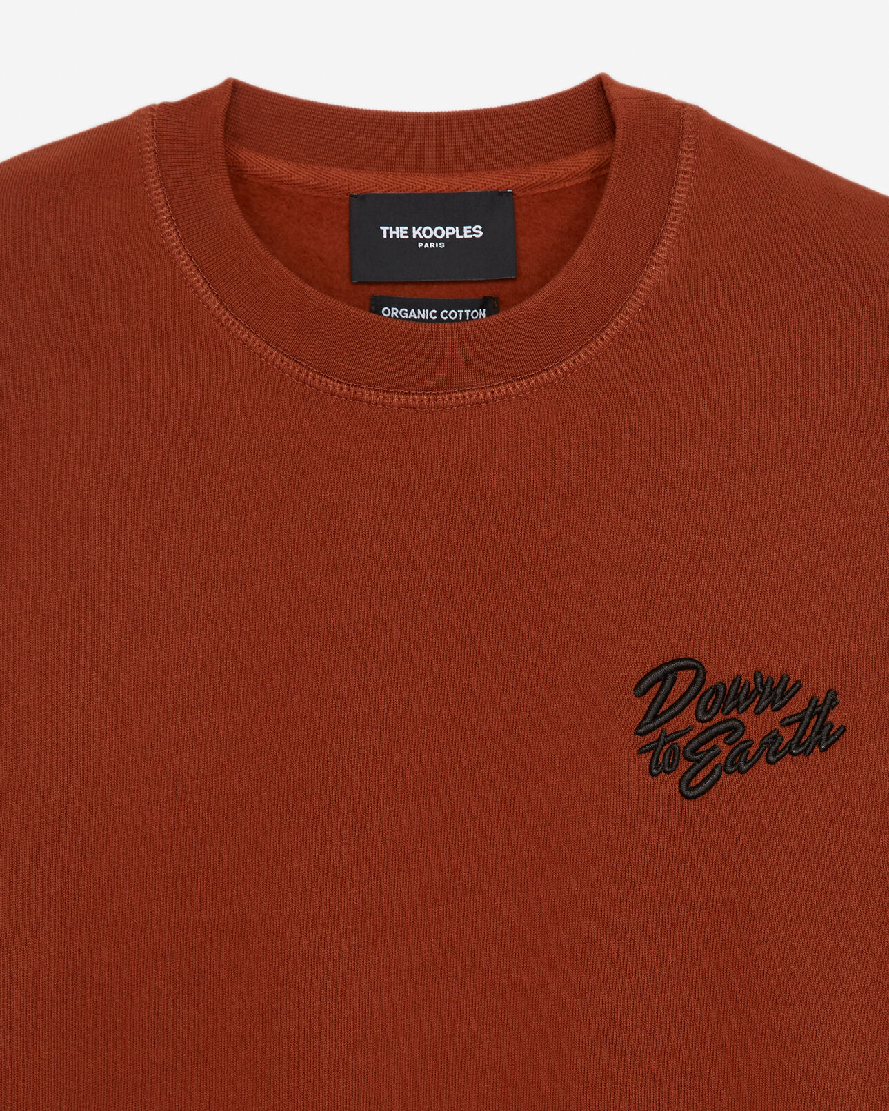 The Kooples WOMEN ROUILLE sweatshirt in rust fleece with embroidery
