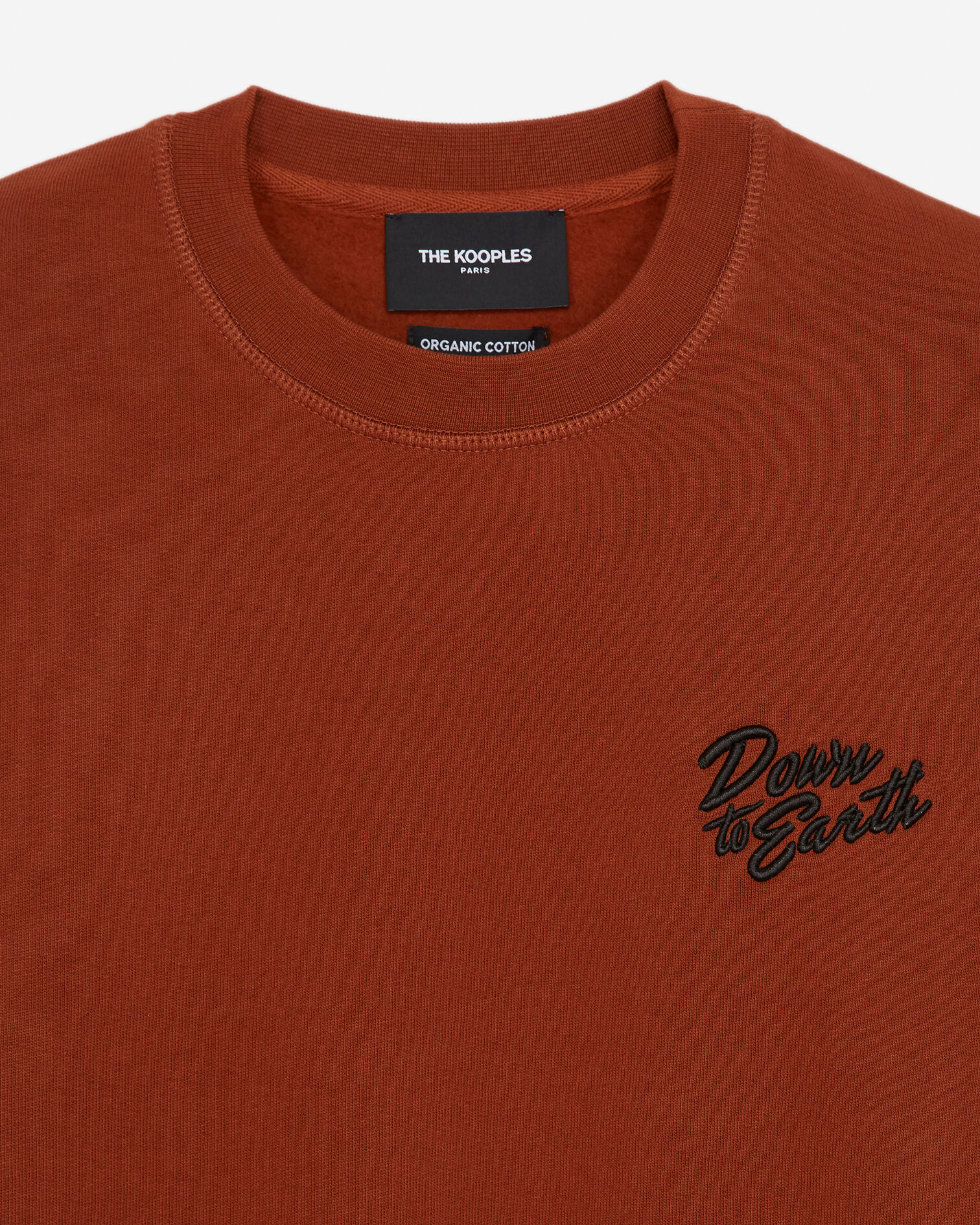 Sweatshirt in rust fleece with embroidery, ROUILLE, hi-res image number null
