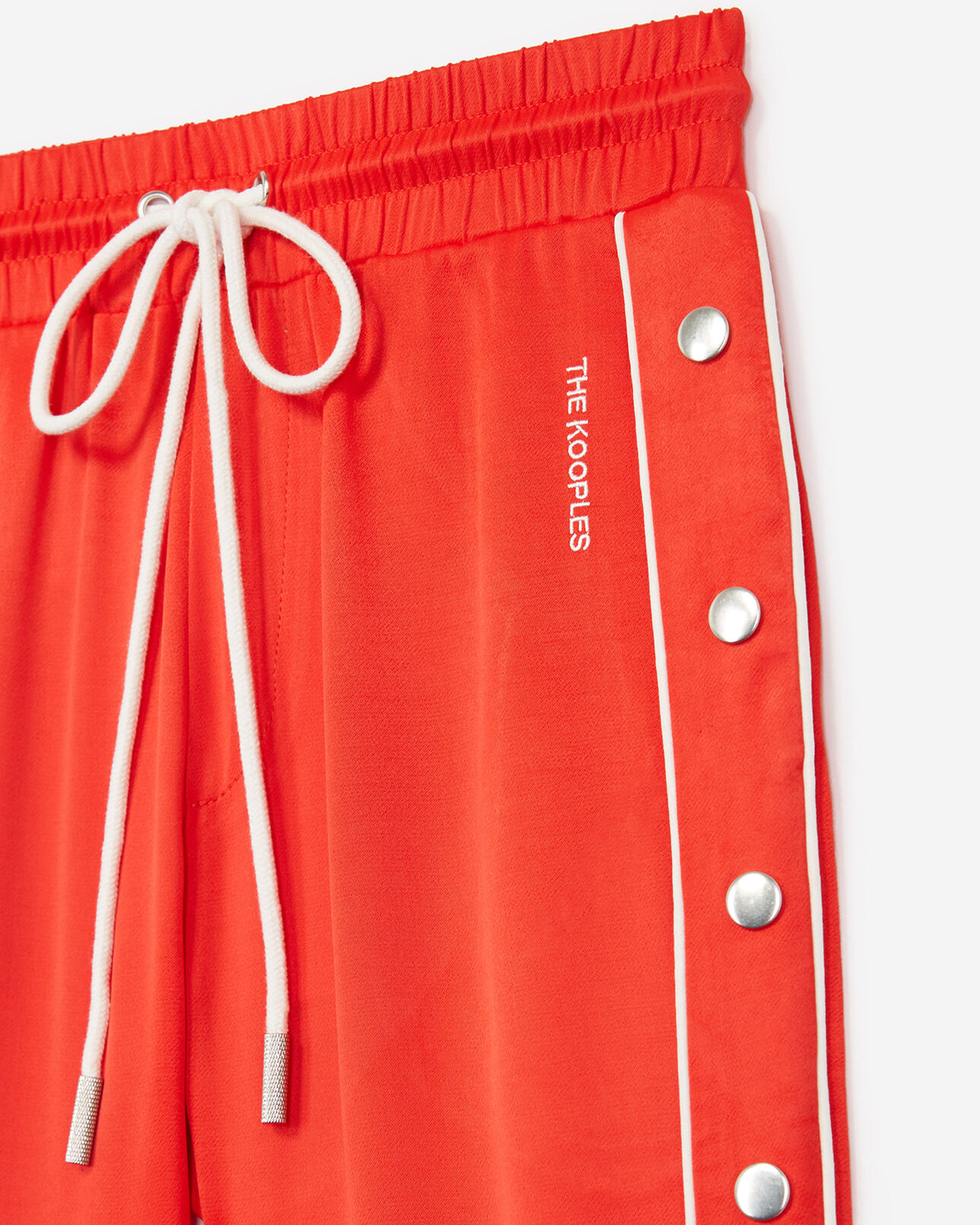 The Kooples FEMME RED pantalon fluide rouge viscose à snaps