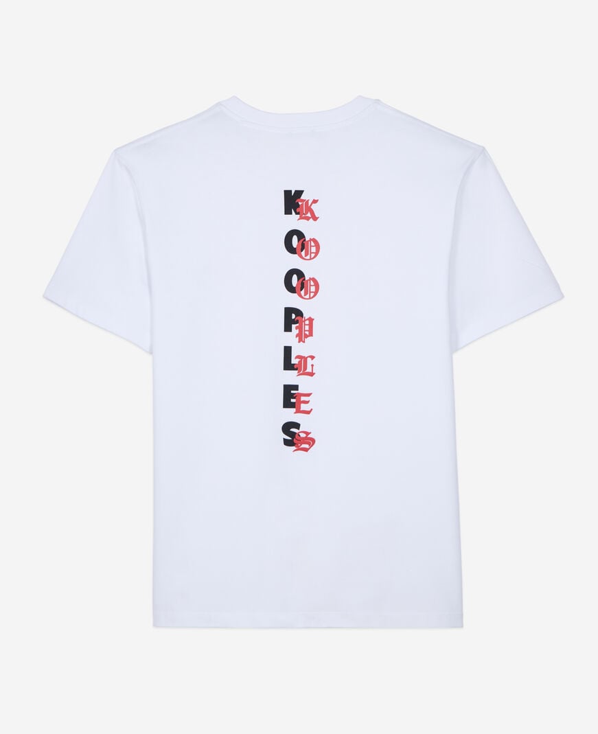 The Kooples MEN WHITE men's white t-shirt with logo serigraphy