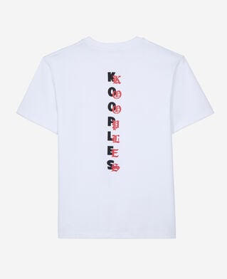 The Kooples MEN WHITE men's white t-shirt with logo serigraphy
