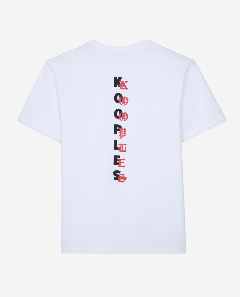 The Kooples MEN WHITE men's white t-shirt with logo serigraphy