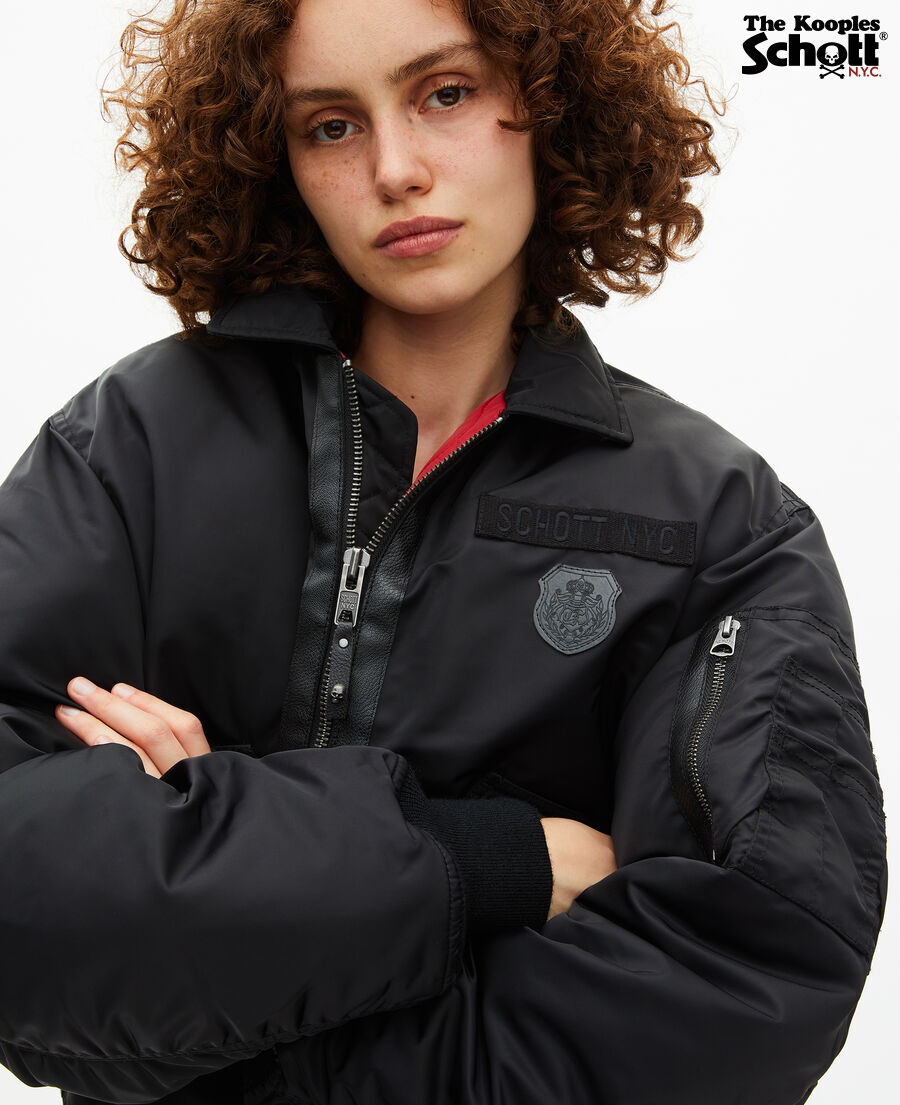 The Kooples MUJER BLACK chaqueta bomber negra de the kooples x schott