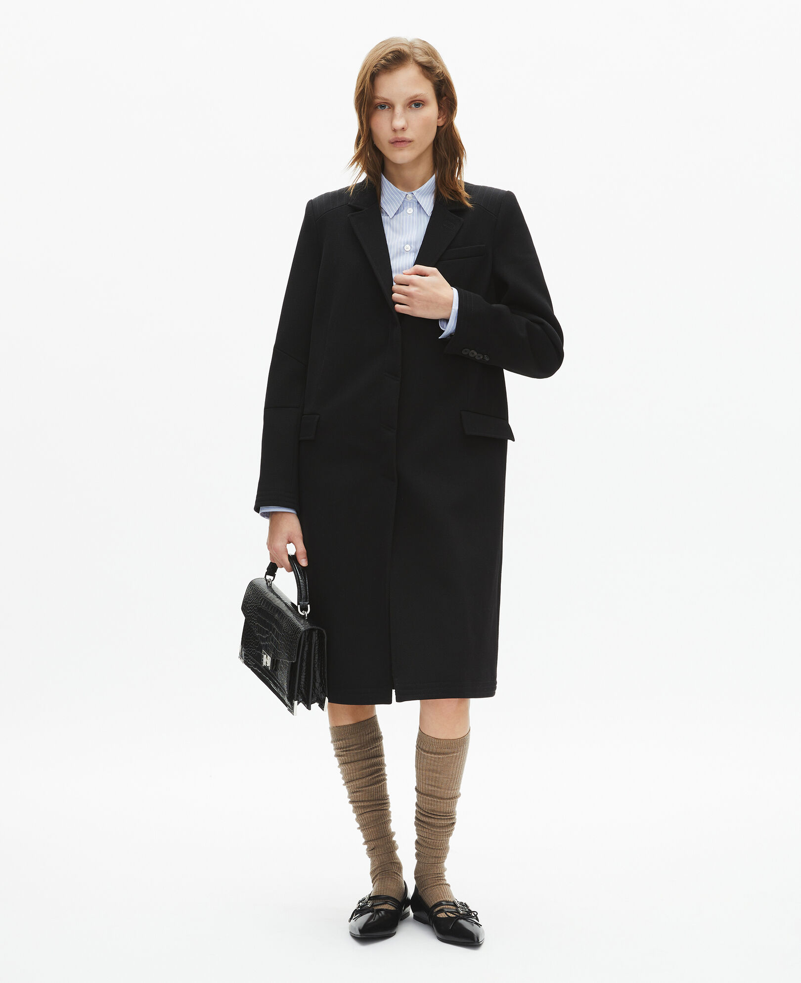 The Kooples MUJER BLACK abrigo largo lana negro