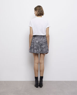 The Kooples WOMEN BLACK WHITE short printed skirt