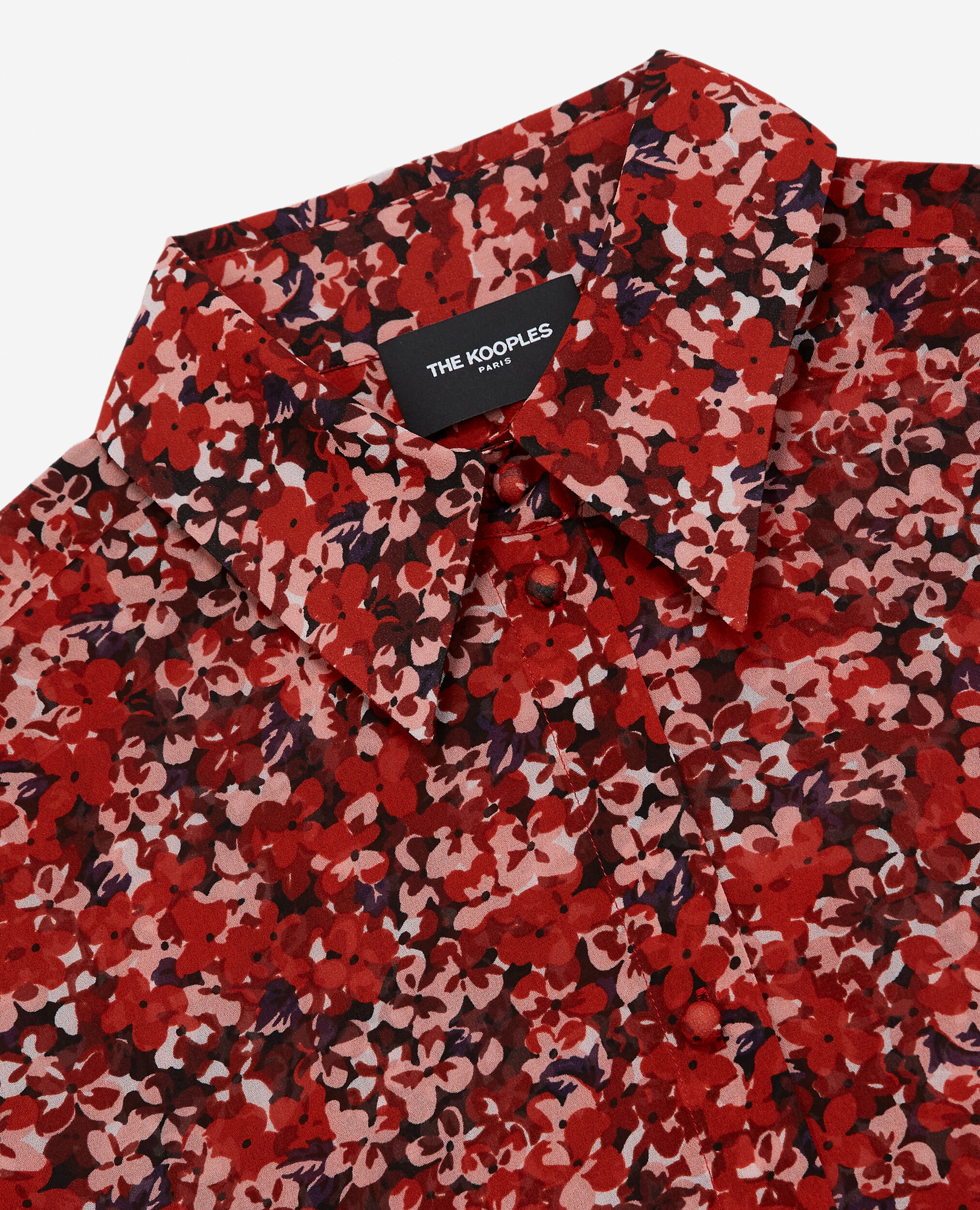 Chemise rouge classique à imprimé fleuri, RED, hi-res image number null
