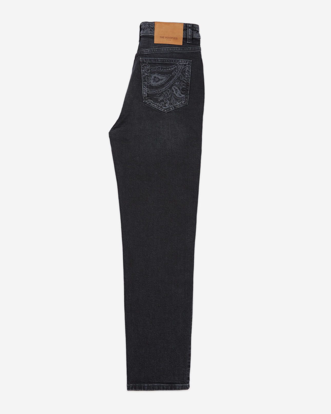 The Kooples DAMEN BLACK WASHED cropped-jeans gerade