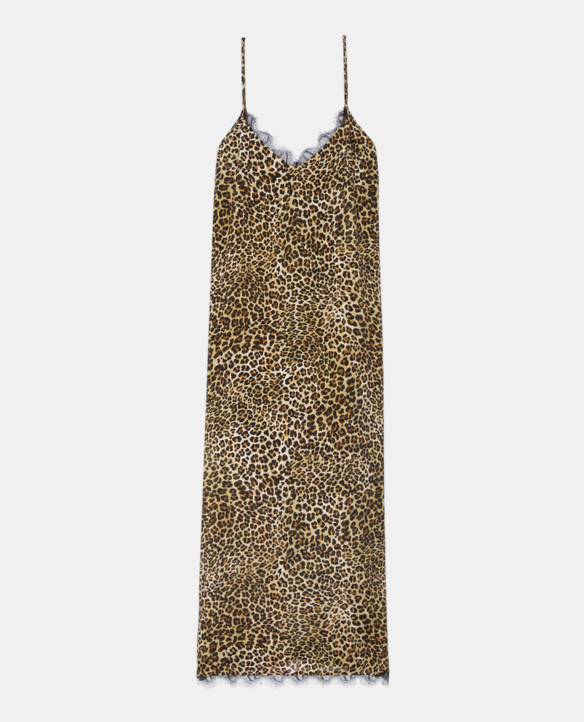 Printed long silk-blend slipdress, LEOPARD, hi-res image number null