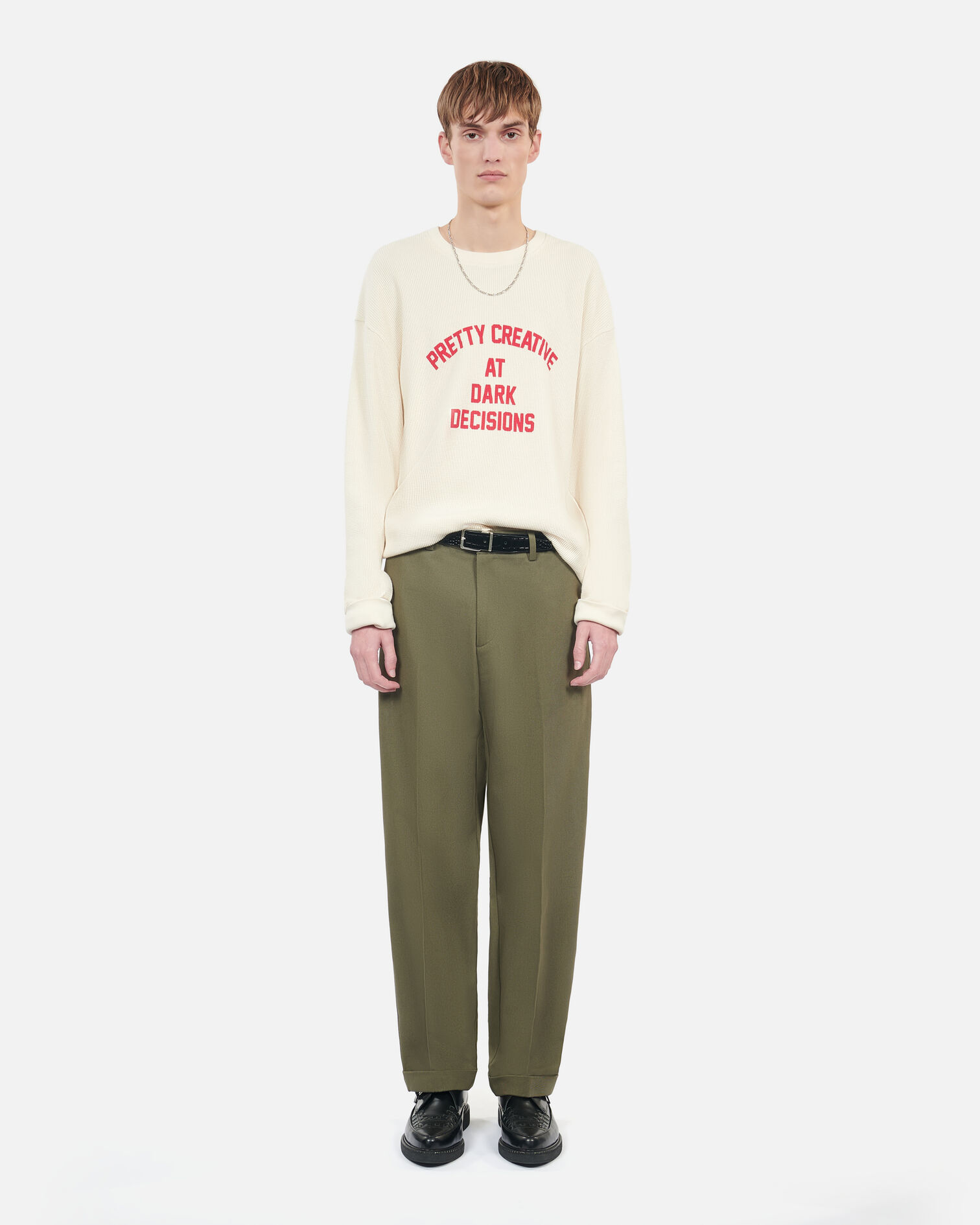 Pretty creative serigraphy ecru sweatshirt, ECRU, hi-res image number null