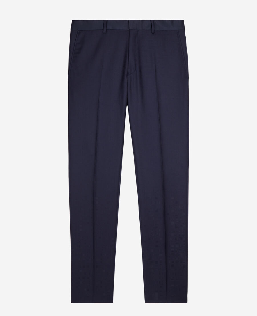 The Kooples H NAVY blue navy wool tuxedo fitted trousers