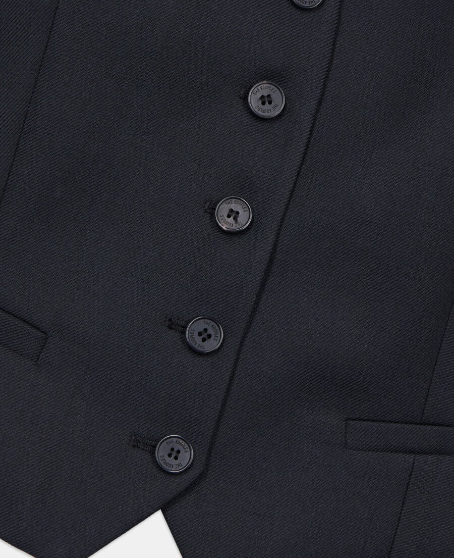 The Kooples DAMEN BLACK schwarze weste aus wolle