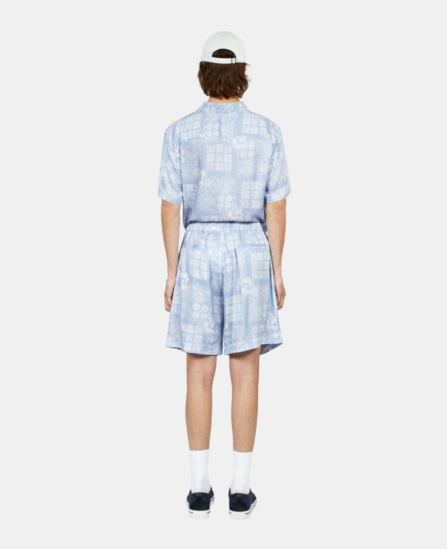 The Kooples HOMME WHITE / SKY BLUE short imprimé noir