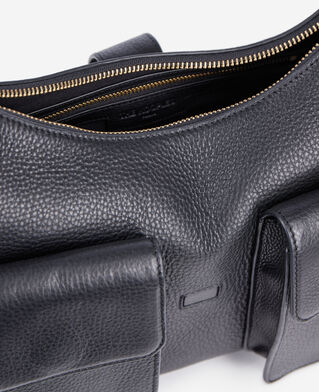 The Kooples FEMME BLACK sac amelia en cuir grain&eacute; noir