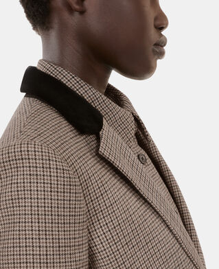 The Kooples FEMME BEIGE-BROWN veste tailleur pied de poule beige