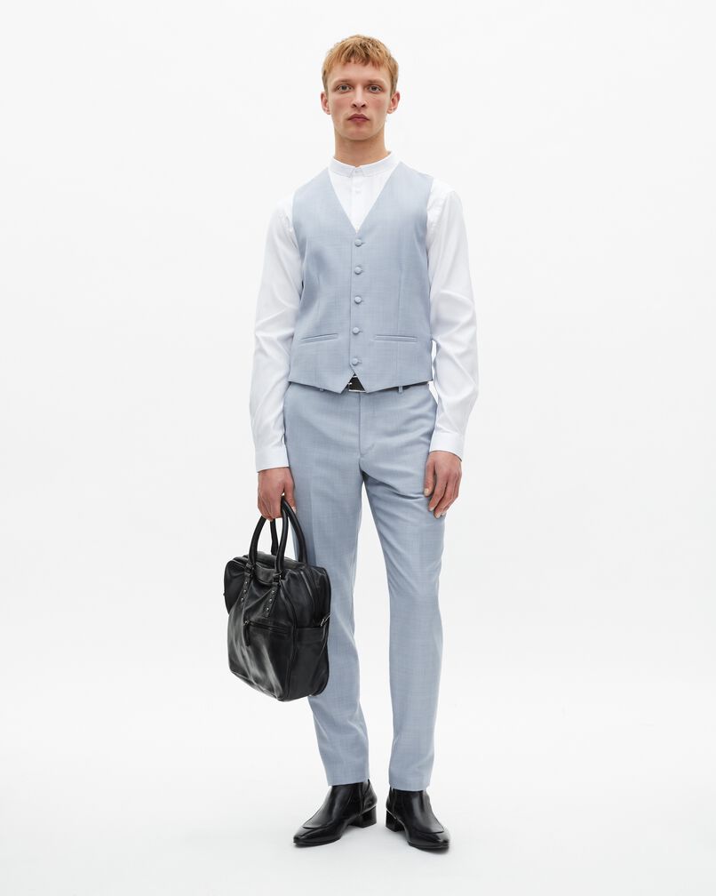 The Kooples HOMME BLUE gilet de costume en laine bleu clair coupe ajustée