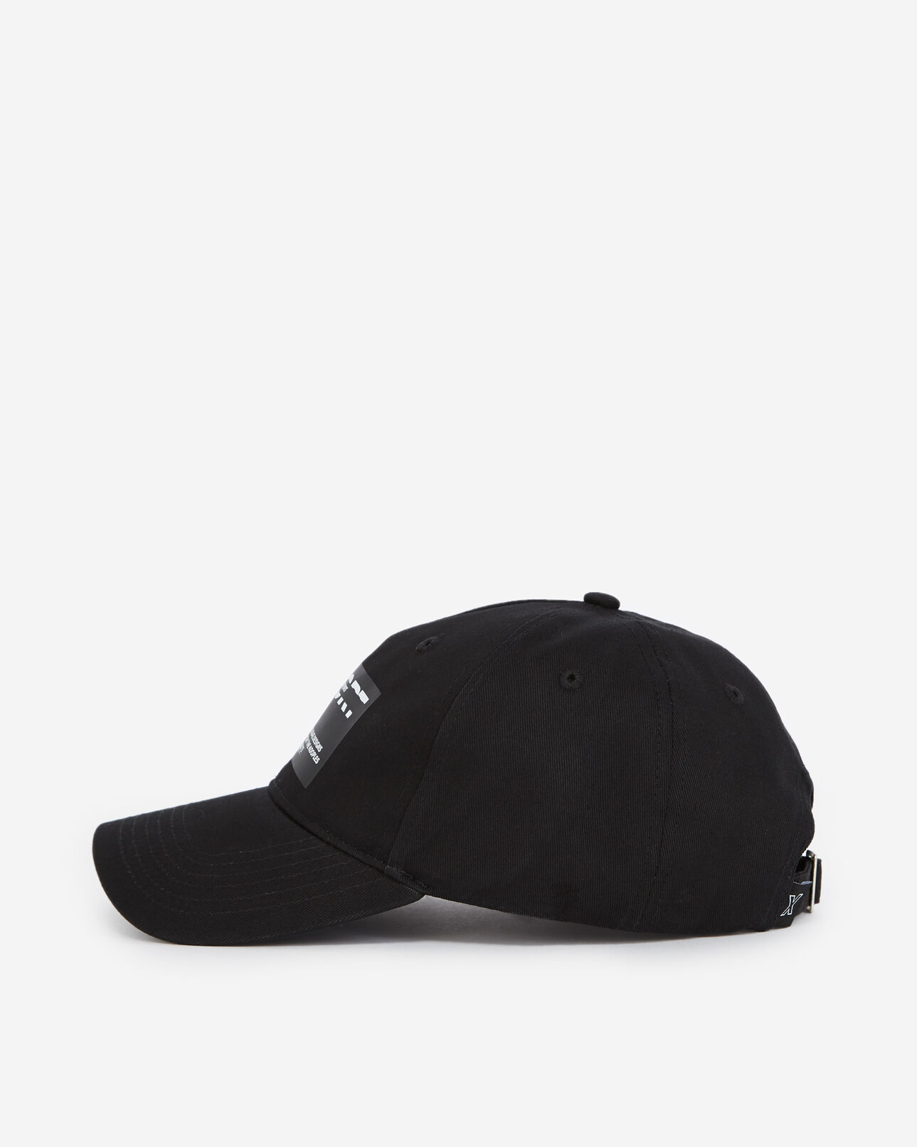 The Kooples MEN BLACK black cotton cap with square logo patch