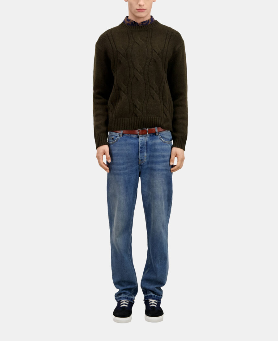 The Kooples HOMME DARK GREEN pull en cachemire vert foncé