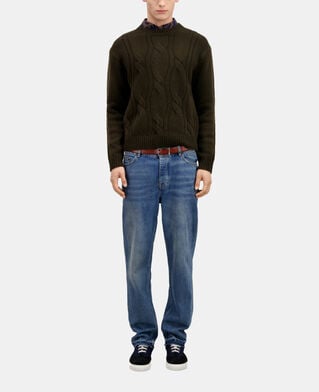 The Kooples HOMME DARK GREEN pull en cachemire vert foncé