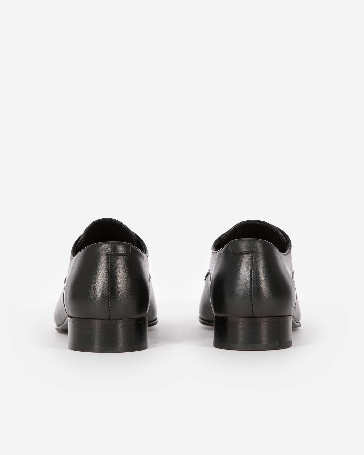 Black leather Derbies, BLACK, hi-res image number null