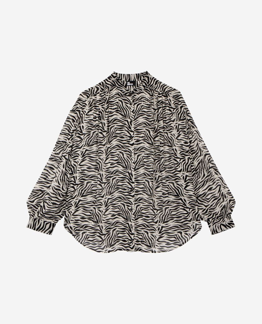 The Kooples WOMEN BLACK WHITE zebra print shirt
