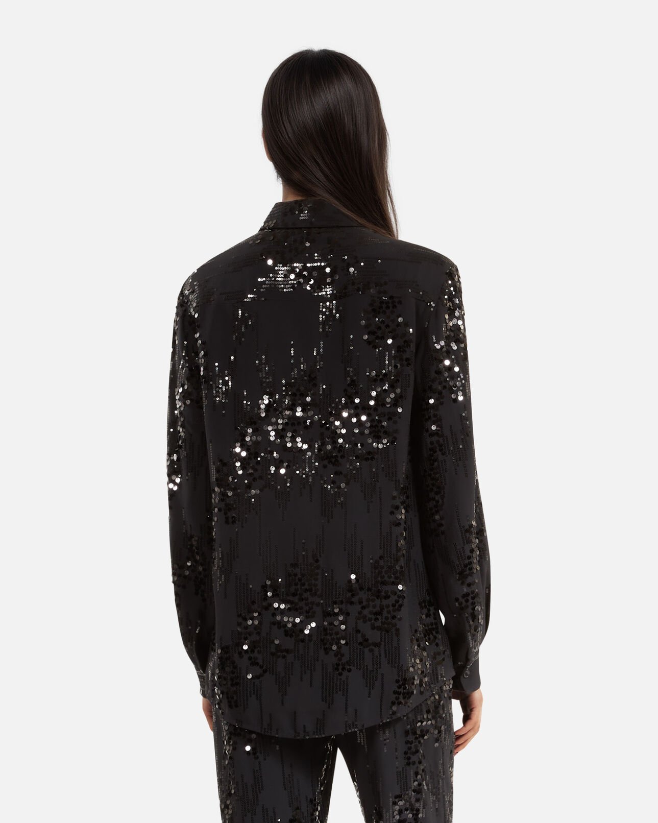 The Kooples FEMME BLACK chemise à sequins noire