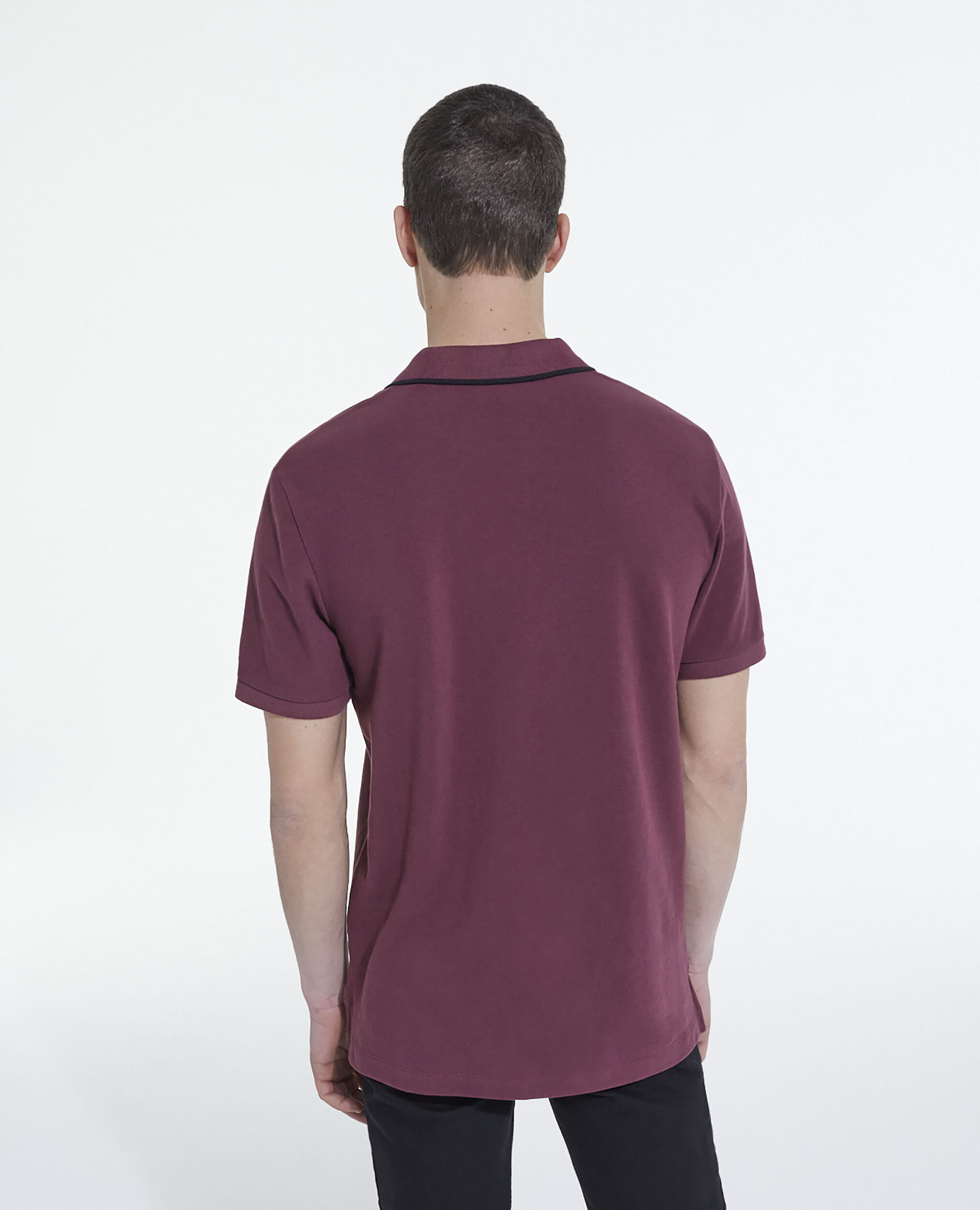 Bordeauxrotes klassisches Poloshirt, BURGUNDY, hi-res image number null