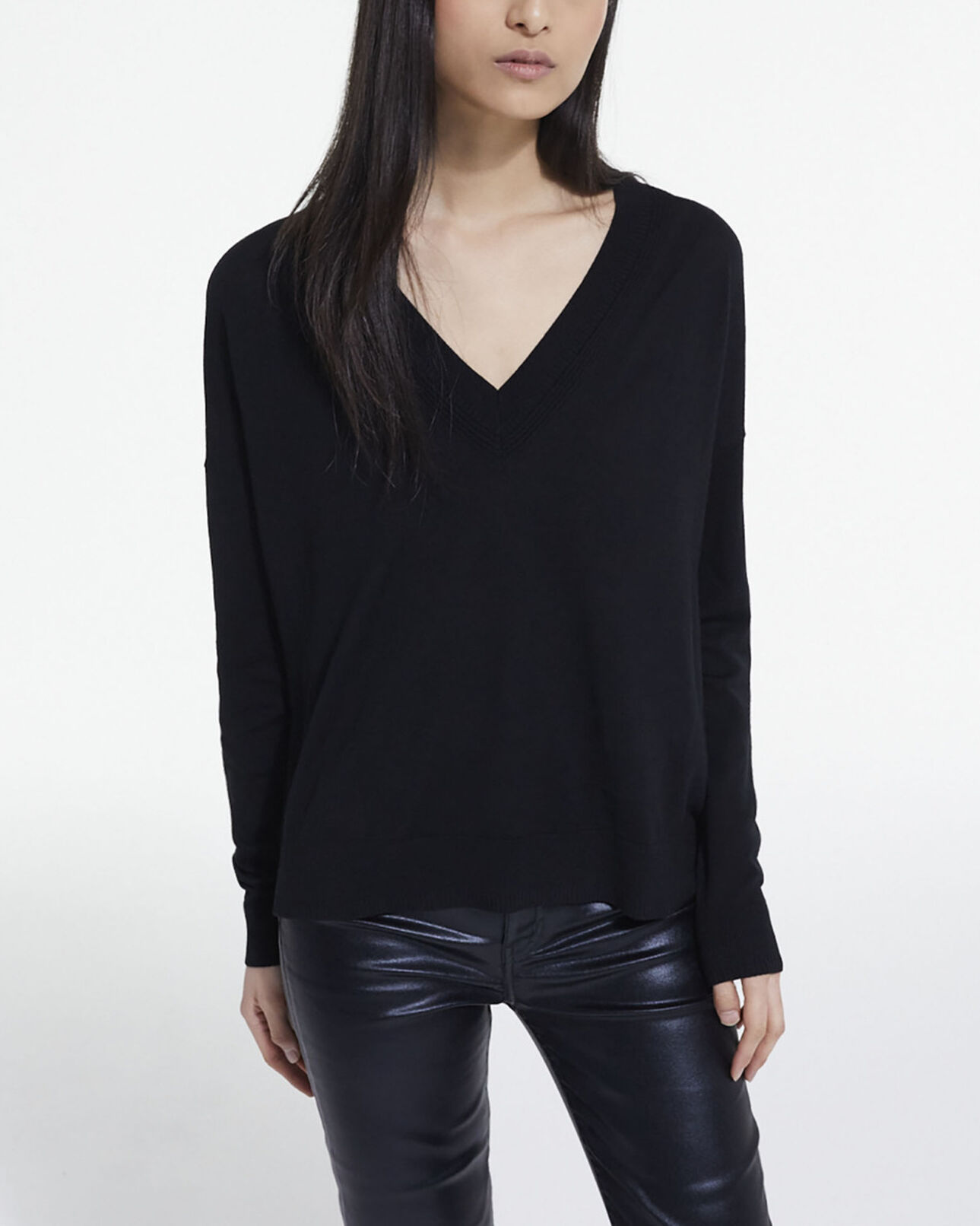 The Kooples DAMEN BLACK schwarzer wollpullover