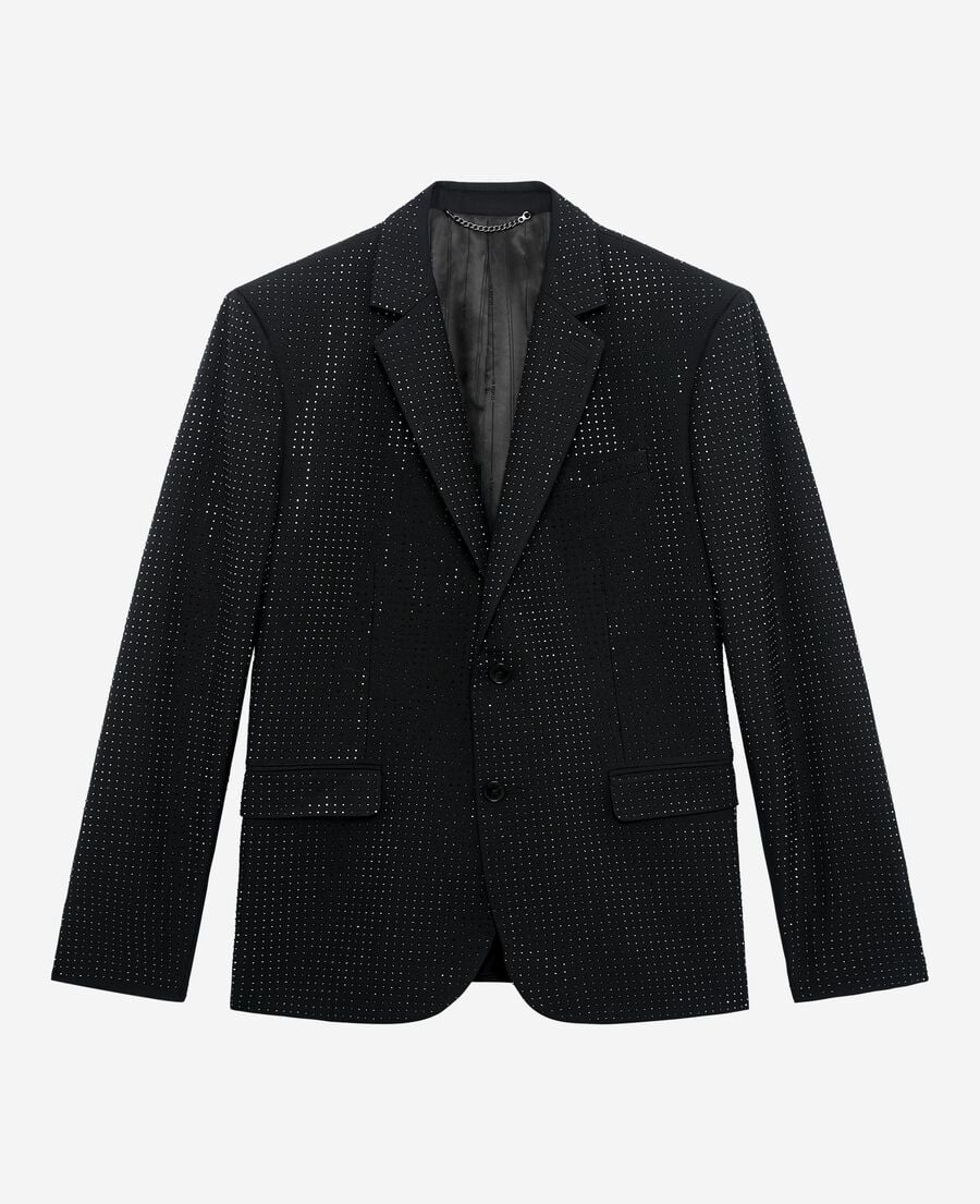 The Kooples H BLACK black rhinestone jacket