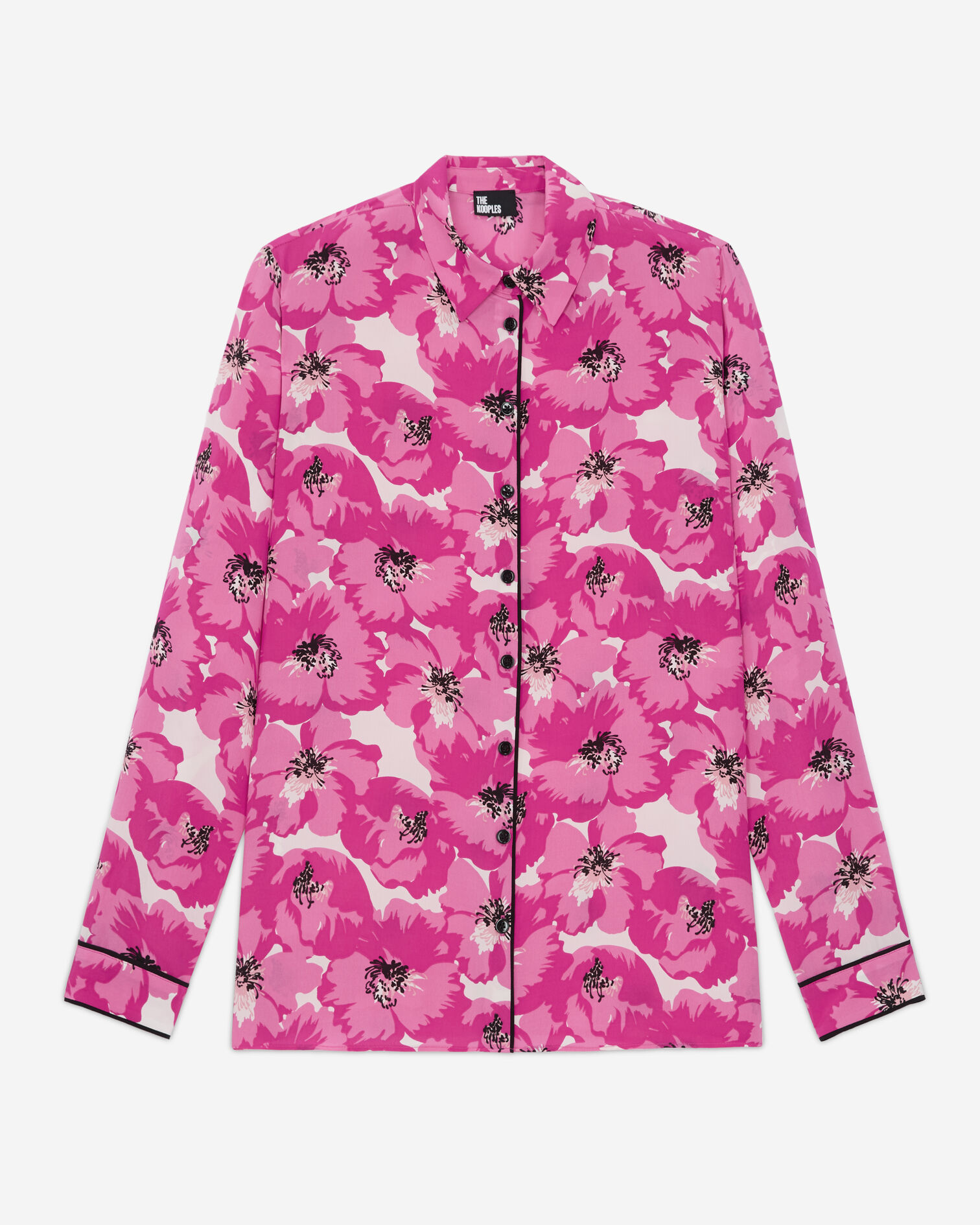 Camisa estampada seda, PINK, hi-res image number null