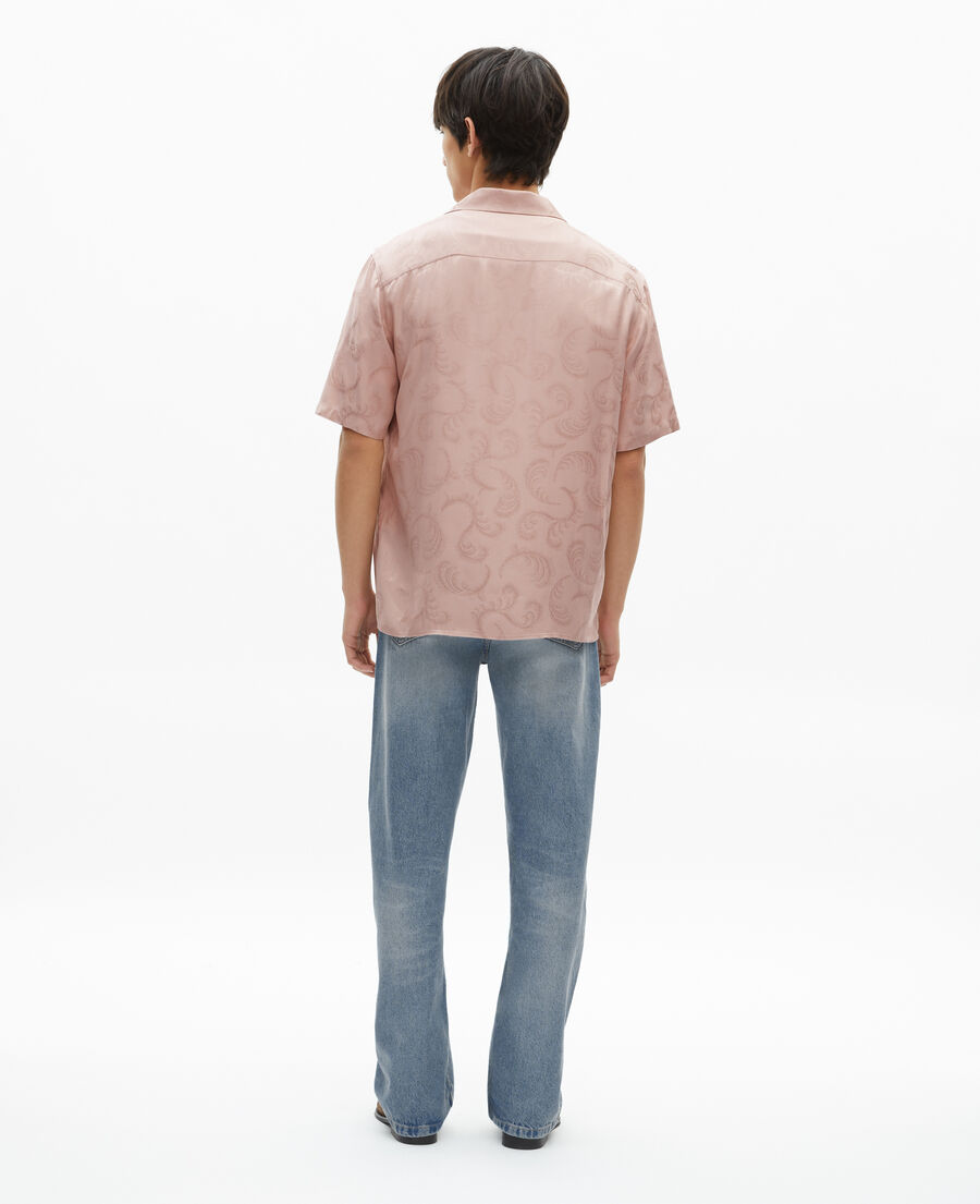The Kooples MEN LILA short-sleeved pink jacquard shirt