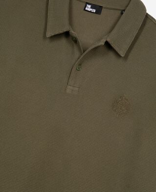 The Kooples HOMME KAKI polo en nid d'abeille avec blason kaki