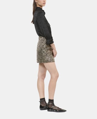 The Kooples DAMEN GOLD goldener, kurzer rock mit pailletten
