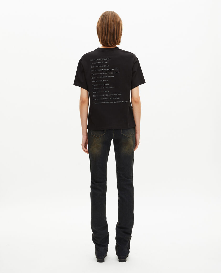 The Kooples DAMEN BLACK t-shirt what is metallic-effekt schwarz