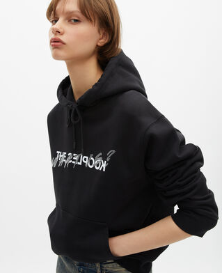 The Kooples DAMEN BLACK what is kapuzen-sweatshirt mit strasssteinen schwarz