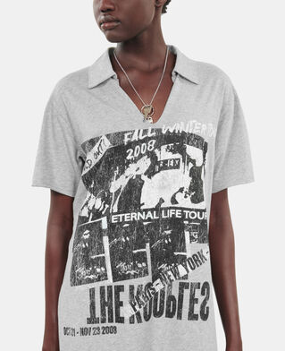 The Kooples WOMEN STONE GREY grey eternal life tour serigraphy t-shirt dress