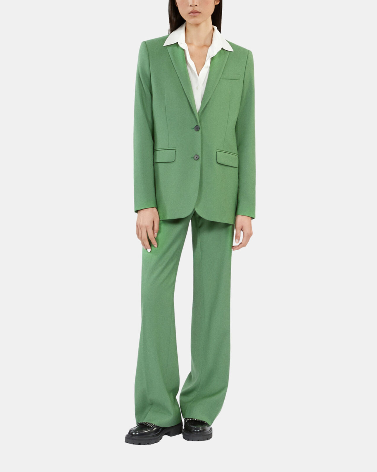 The Kooples FEMME LIGHT KAKI pantalon tailleur en laine vert