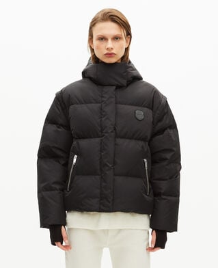 The Kooples WOMEN BLACK black down jacket with removable sleeves
