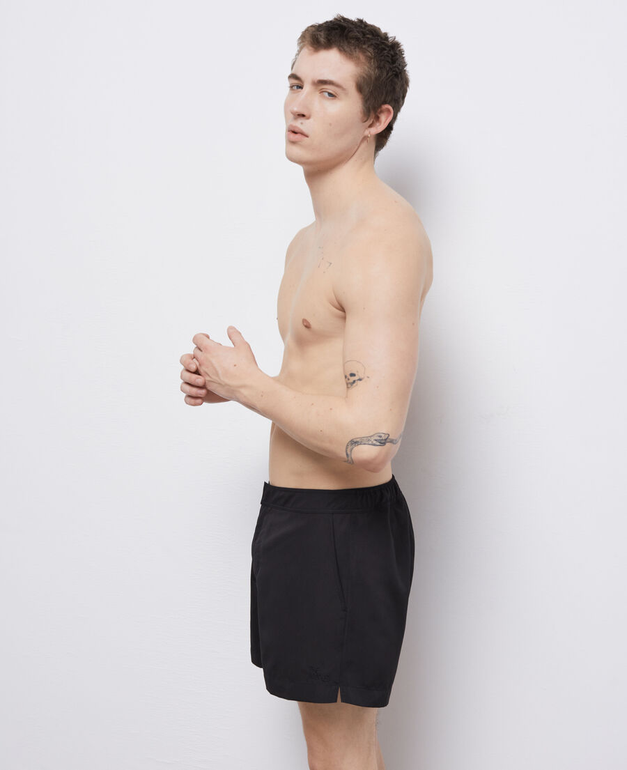 schwarze badeshorts mit logo