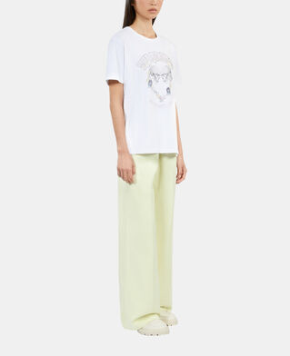 The Kooples F WHITE white t-shirt with skull heart serigraphy
