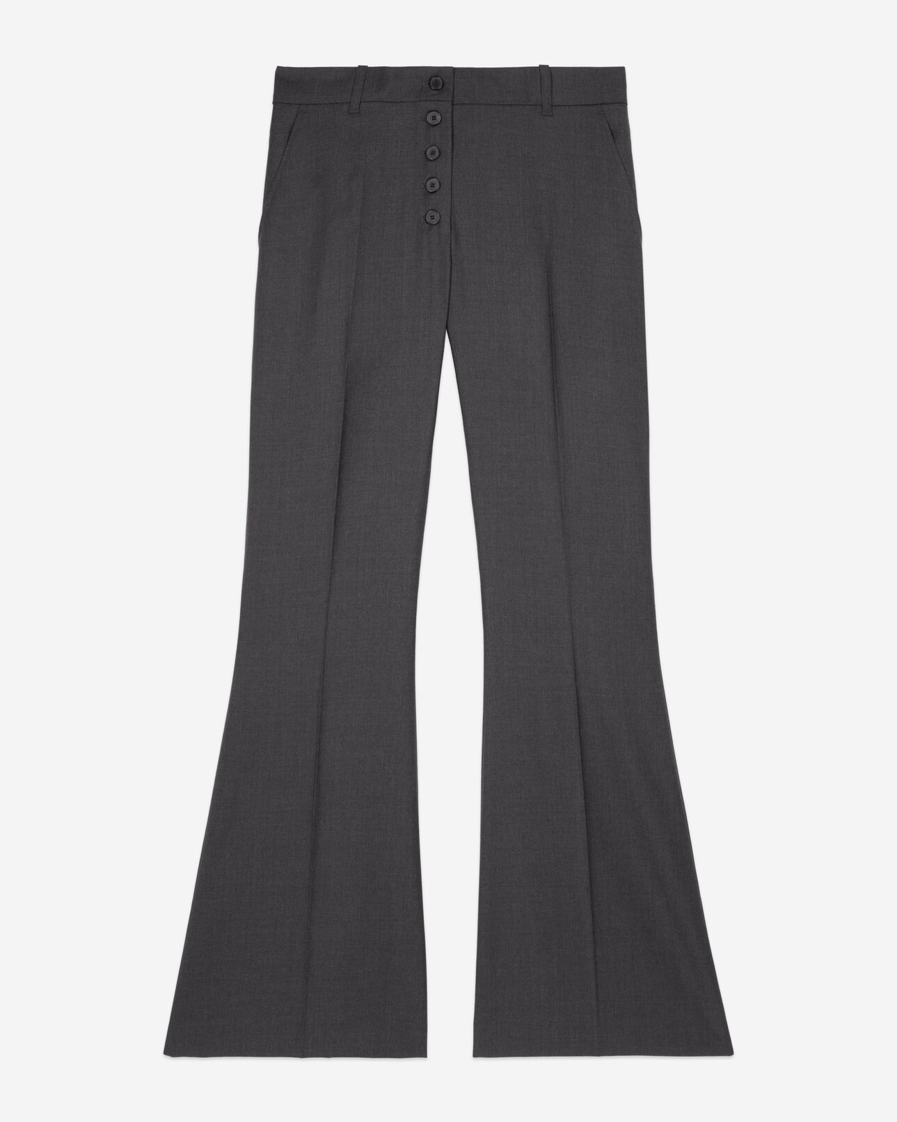 The Kooples WOMEN GREY grey flared wool pants