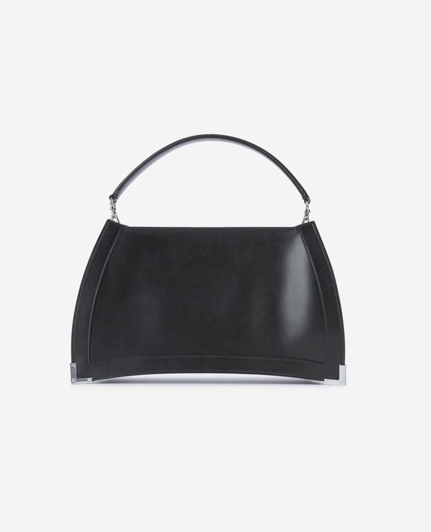 The Kooples WOMEN BLACK black leather trapeze bag
