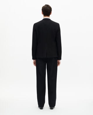The Kooples H BLACK straight jacket in black pique wool