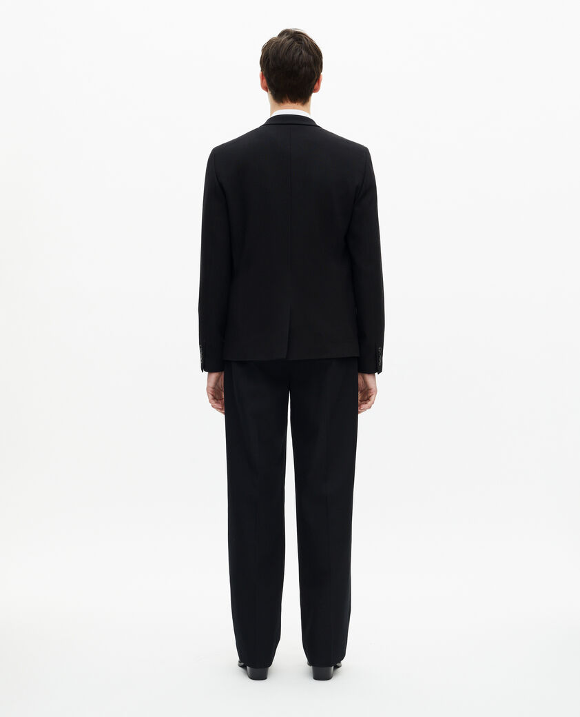 The Kooples HOMME BLACK veste droite en laine piquée noire