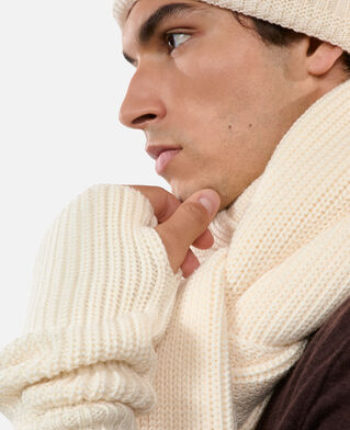 The Kooples DAMEN ECRU ecrufarbene halbhandschuhe aus wolle