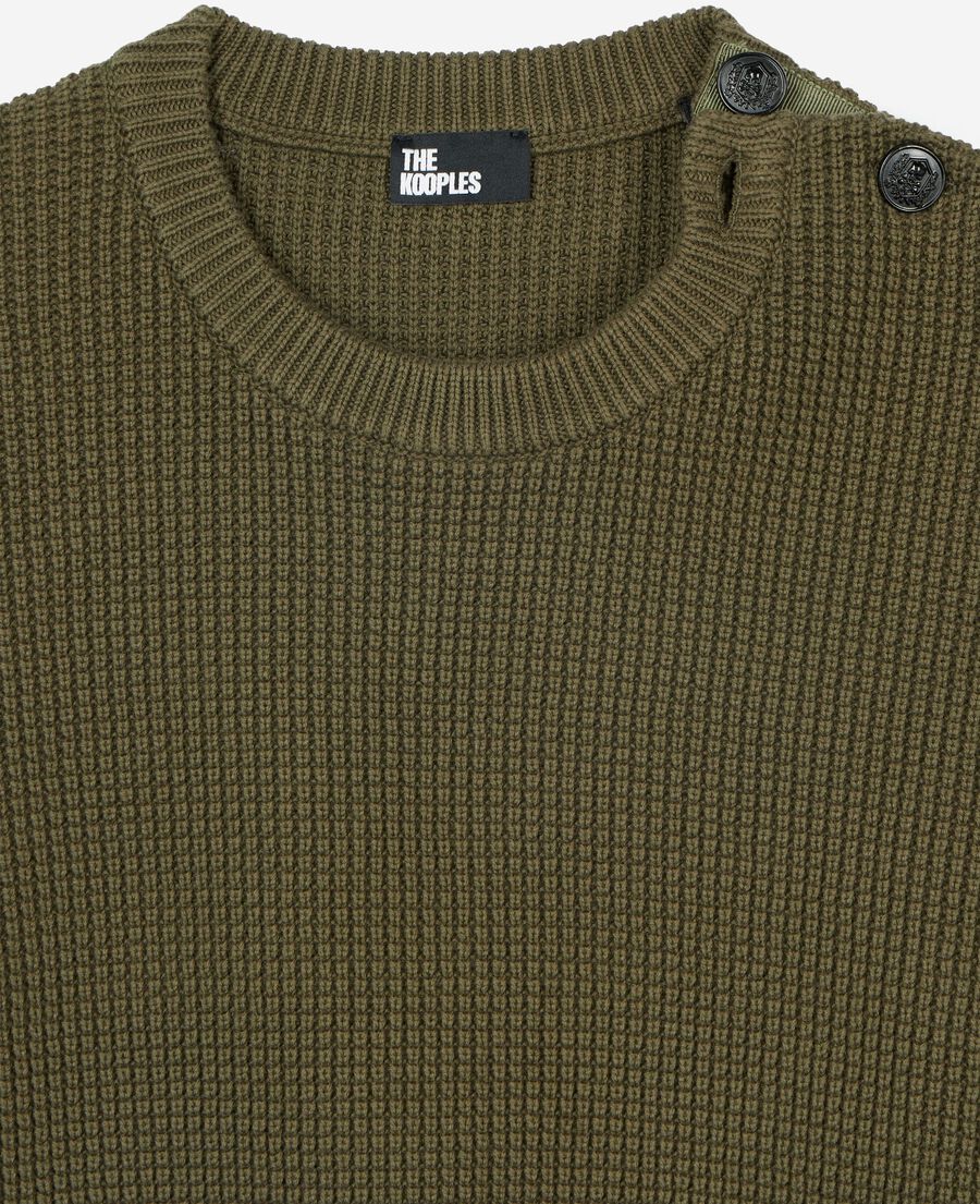 The Kooples MEN FORET khaki button placket sweater