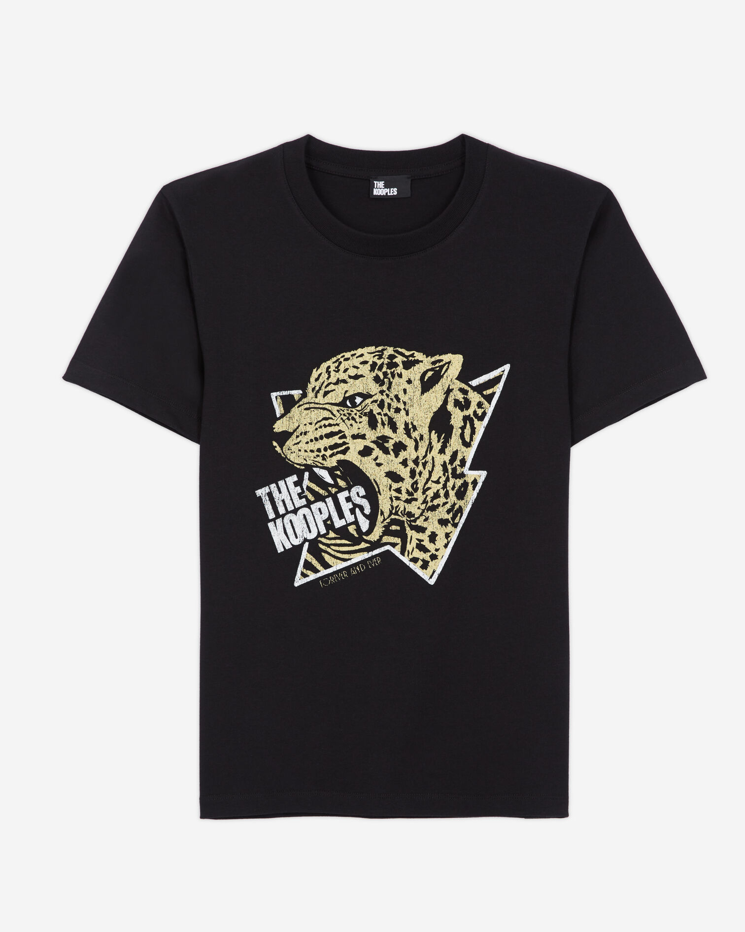 Women's t-shirt with a tiger screen print, BLACK-ANTIC GOLD, hi-res image number null