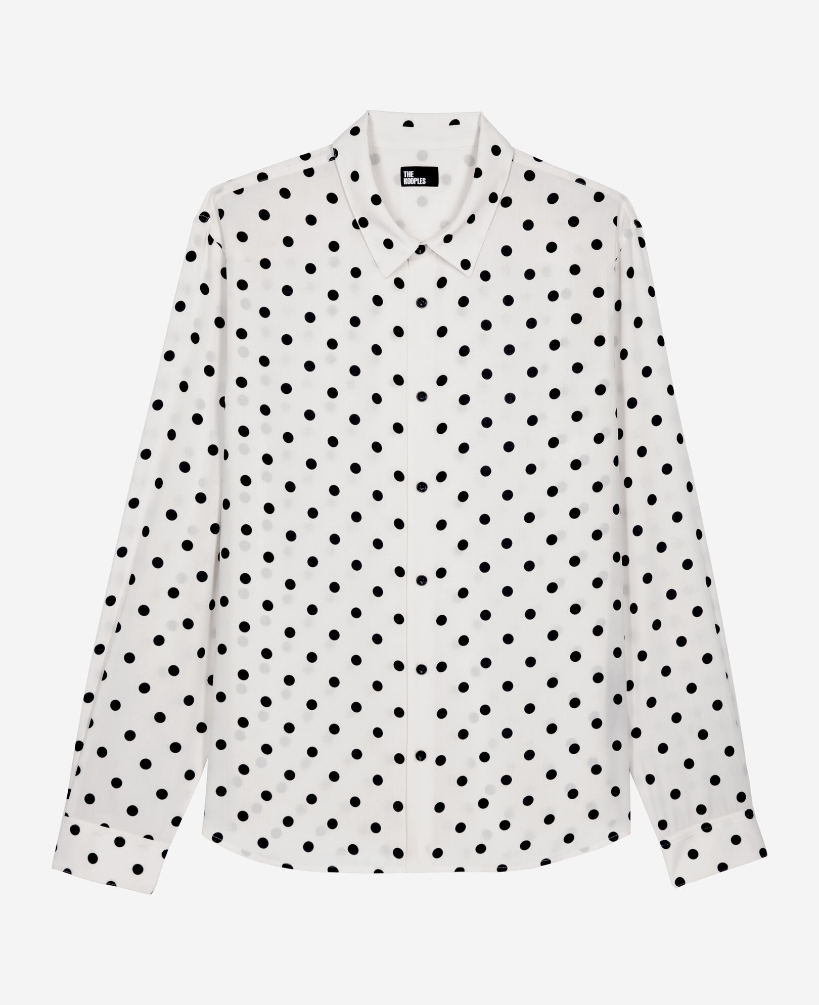 The Kooples MEN WHITE / BLACK white polka dot printed shirt