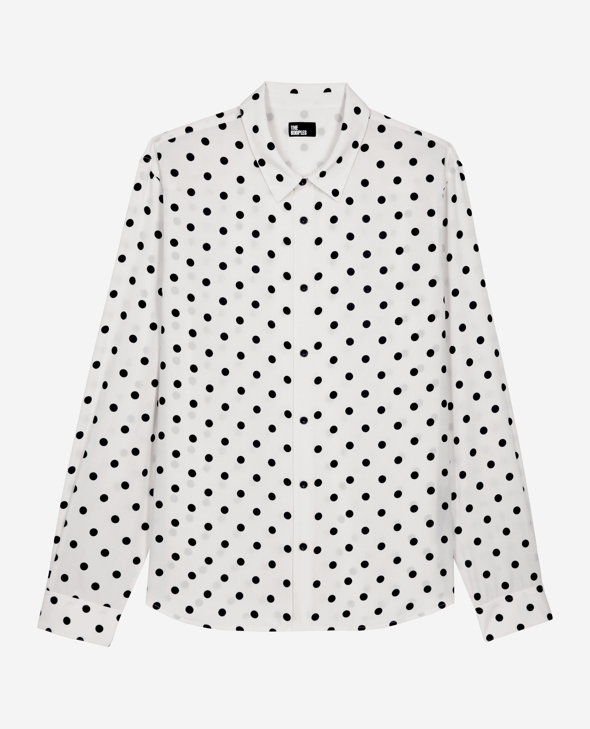 White polka dot printed shirt, WHITE / BLACK, hi-res image number null