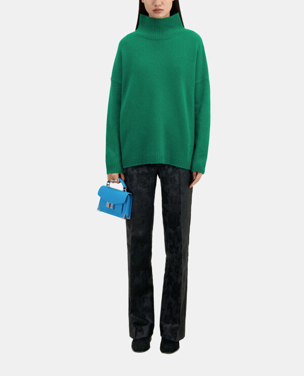 pull vert en mélange de cachemire