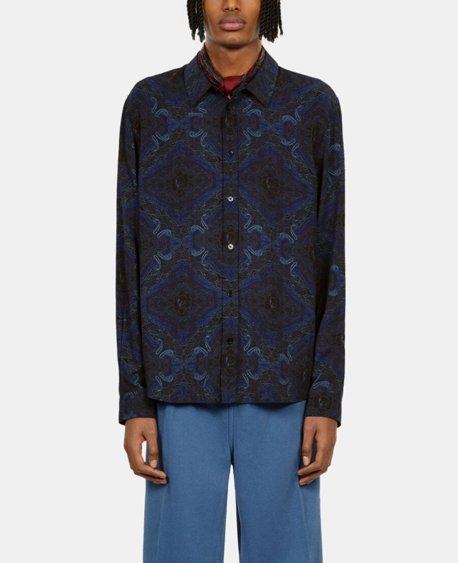 The Kooples HOMME BLUE chemise imprimée bleu